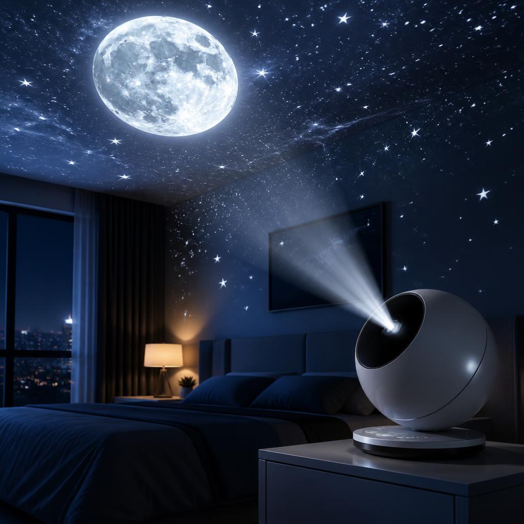 Projecteur galaxy Galaxy projetant étoiles et lune avec embouts interchangeables